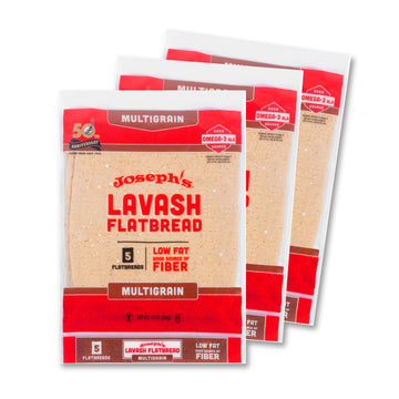 Joseph'S Lavash Bread Value 3-Pack, Multigrain, Reduced Carb, Low Fat And Good Source Of Fiber (5 Flatbreads Per Pack, 15 Total)