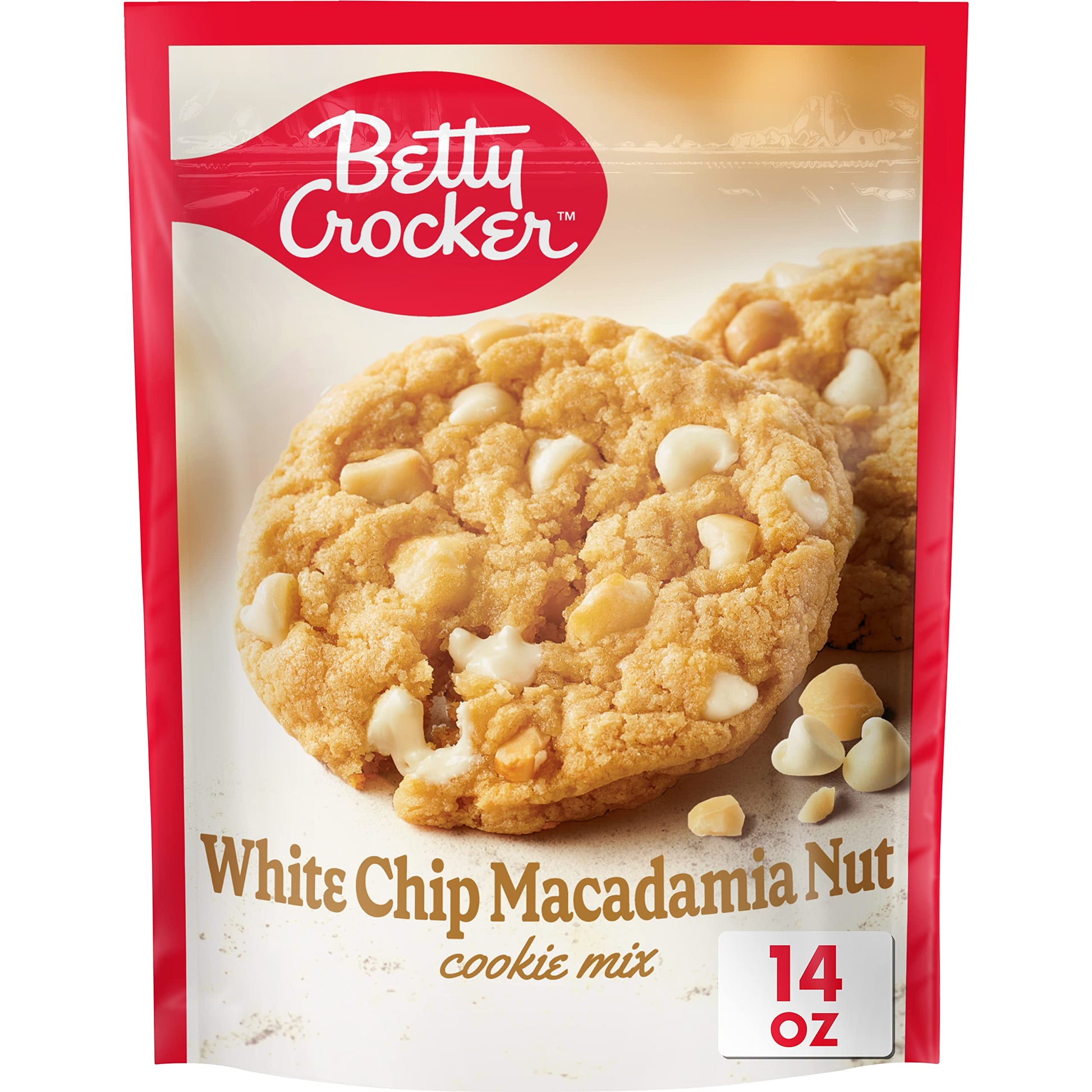 Betty Crocker White Chip Macadamia Nut Cookies, Cookie Baking Mix, 14 Oz