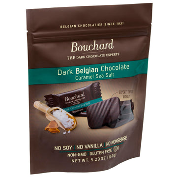 Bouchard Belgian Dark Chocolate With Caramel & Sea Salt (5.29 Oz / 150G)