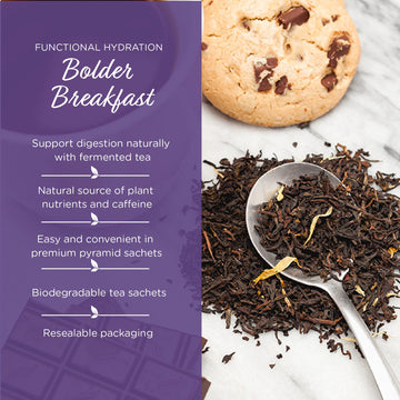 The Tea Spot Bolder Breakfast Tea With Dark Chocolate Flavoring | Blend Of Black Tea, Puerh Tea, Calendula Flowers, Sunflower Pe