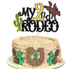 ZHUOWEISM Cake Topper for 2nd Birthday Party, Brown Glitter Cactus Decoration, Western Theme