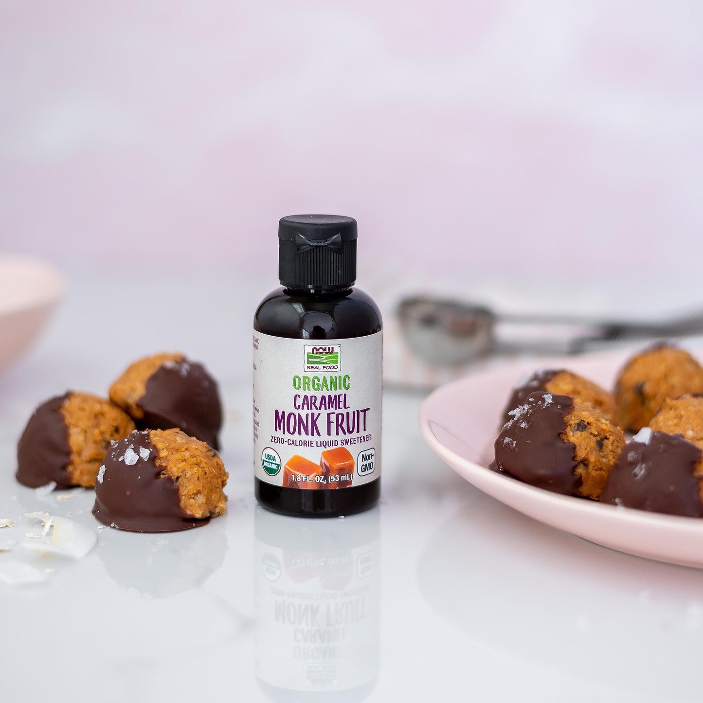 Now Foods, Organic Liquid Monk Fruit, Zero-Calorie Sweetener, Caramel, 1.8-Ounce