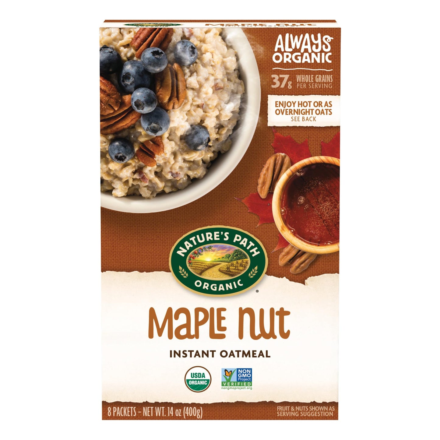 Nature s Path Organic Maple Nut Instant Oatmeal, 14 oz (Pack of 6), Non-GMO