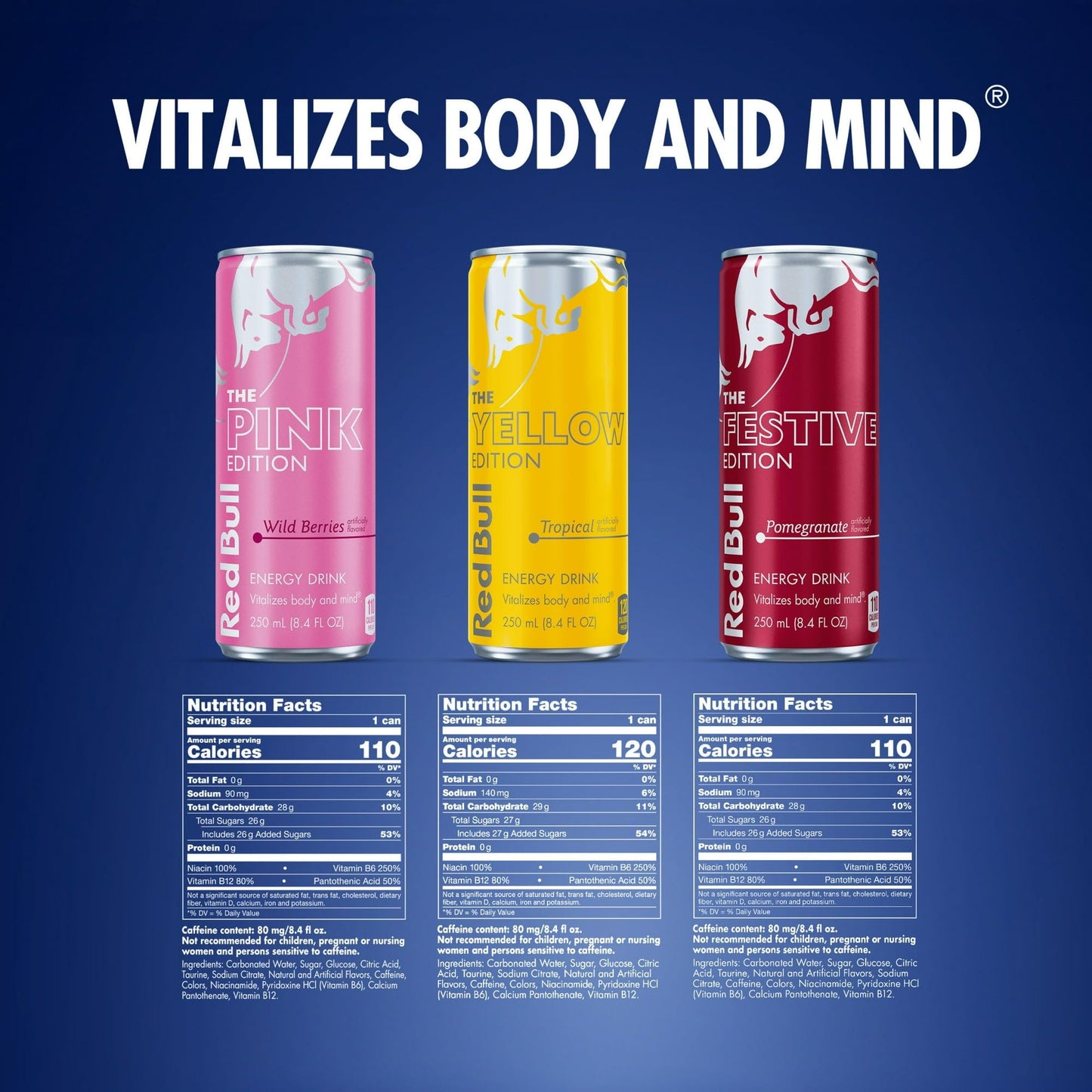 Red Bull Energy Drink Variety 2025 Advent Calendar Pack with 80mg Caffeine Taurine & B Vitamins 8.4 fl. oz. - 24 Cans