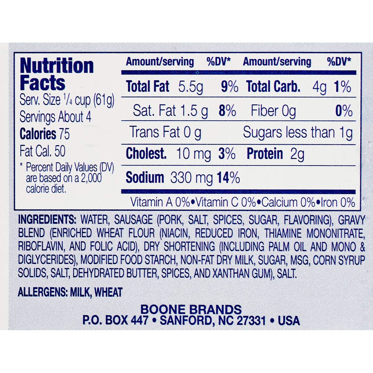 Pattersons Daybreak Sausage Gravy W Fresh Ground Pork - 12 8 Oz Cans