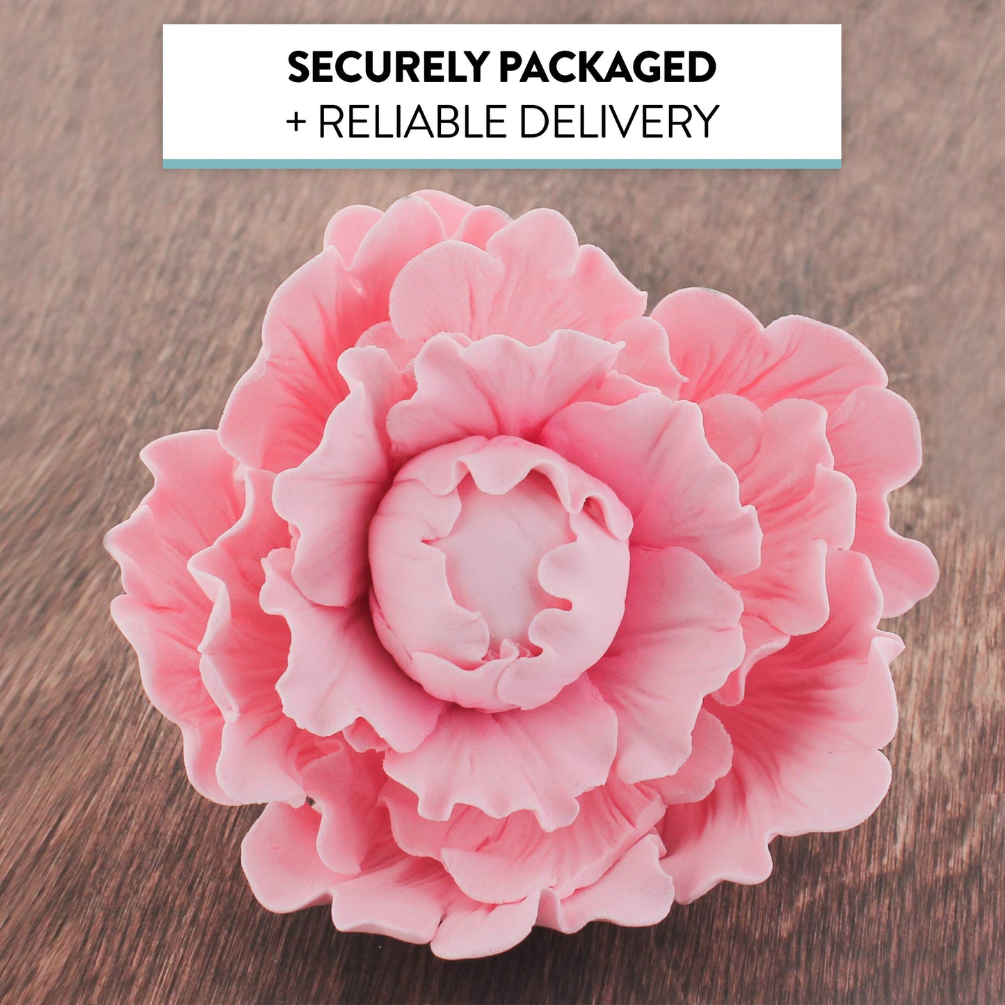 Global Sugar Art Premium Peony Sugar Cake Flowers, Pink, Model 34251, 1 Count