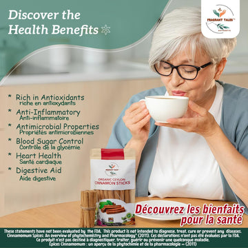 Premium Organic Ceylon Cinnamon Sticks - 1Lb (454G), True Ceylon, Usda Certified, Non-Gmo, Gluten-Free, Pure Sri Lankan Cinnamon