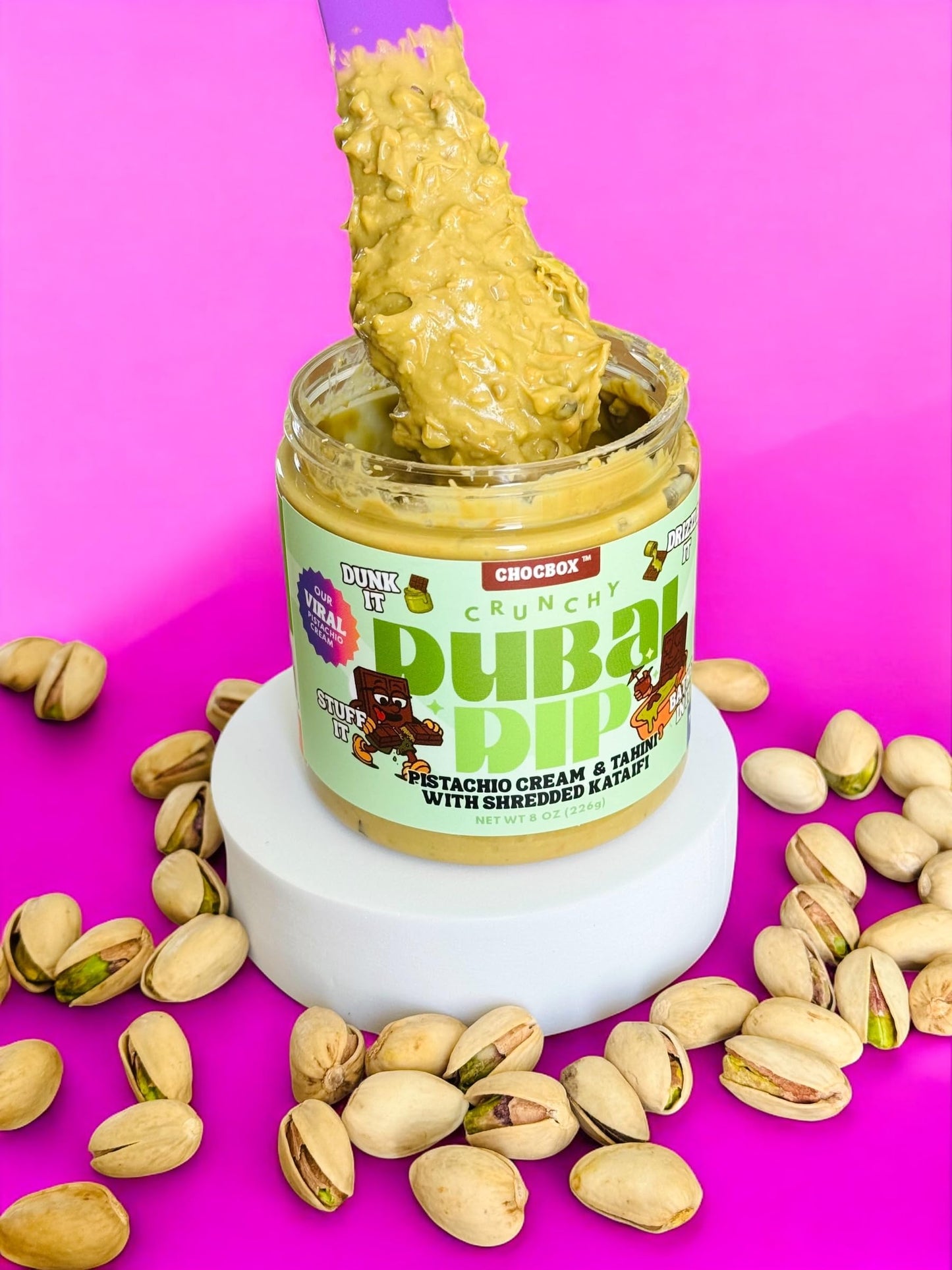 Chocbox Pistachio Cream & Tahini Dessert Dip - Sweet & Savory Spread, 8oz