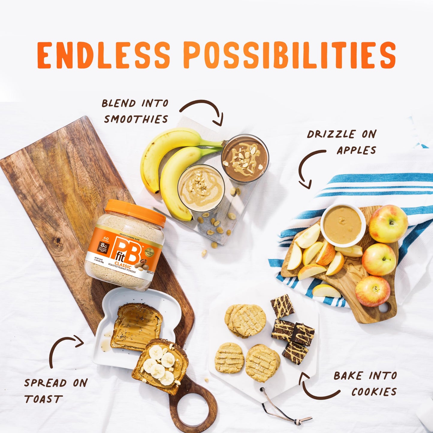 Pbfit 24 Ounce Classic Peanut Butter Powder, Powdered Peanut Butter Spread From Real Roasted Peanuts, 8G Of Protein 8% Dv, Glute