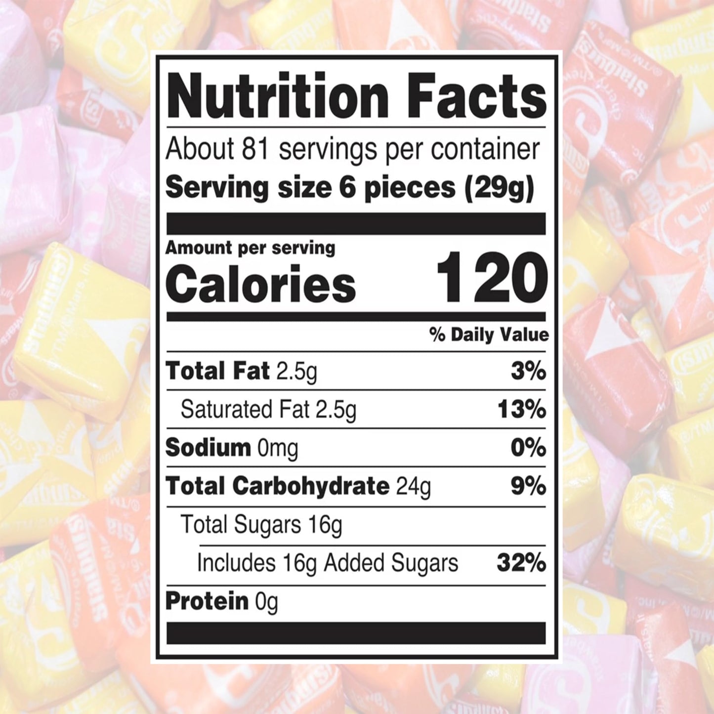 YUMMYLAND Starburst Cherry Chewy Candy - 1 LB, Red Soft Fruit Chews, Individually Wrapped Bulk Candies