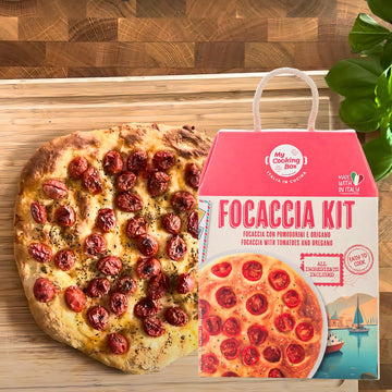 My Cooking Box Focaccia Mix Kit, Focaccia With Tomatoes, Foccacia Barese, Gourmet Dinner Kit Recipe, Product Of Italy, All The I