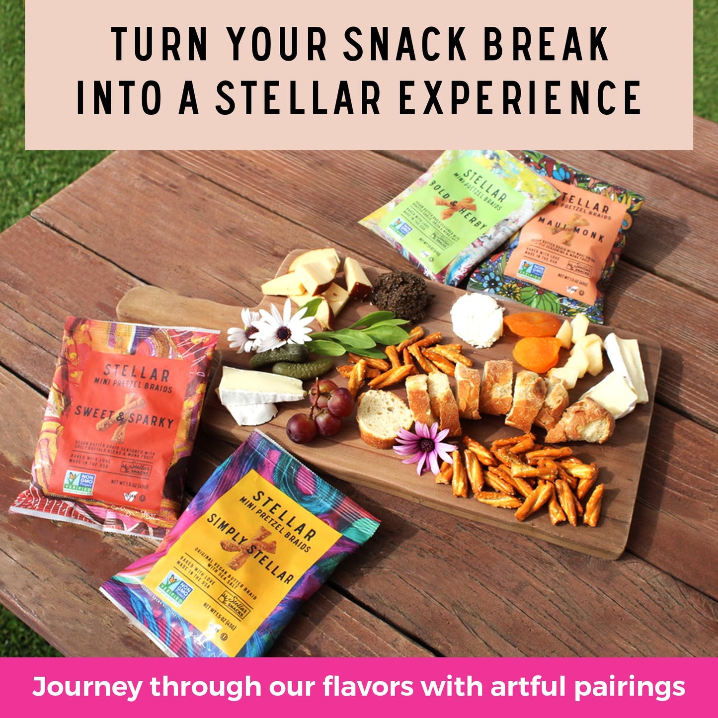 STELLAR SNACKS Mini Pretzel Braids, Vegan, Kosher, Non-GMO, 1.5 Ounce (Pack of 24)