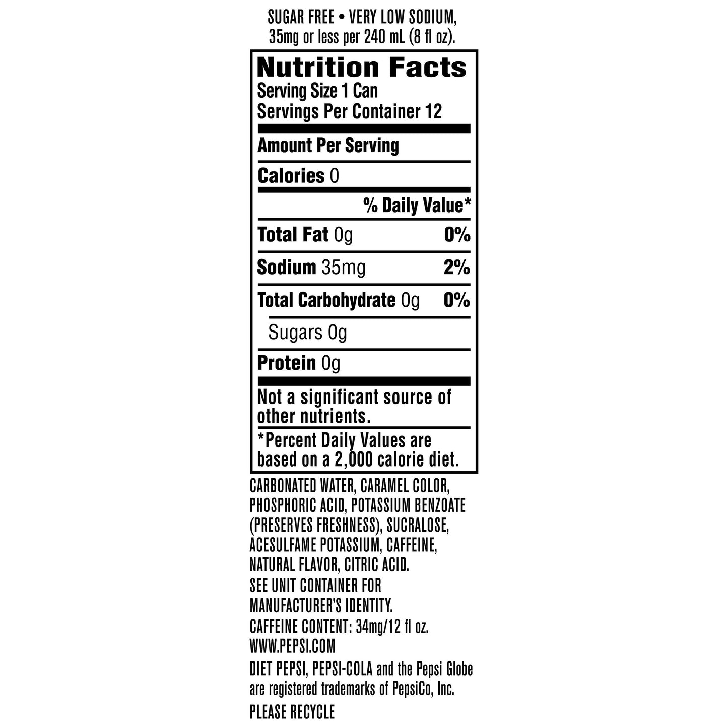 Diet Pepsi Soda, Fridge Pack Bundle, 12 Fl Oz, 36 Cans