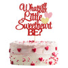 Gyufise 1Pc What Will Our Little Sweet Heart Be Cake Topper Cake Topper Red Pink Glitter Valentine'S Day Baby Shower Cake Decora