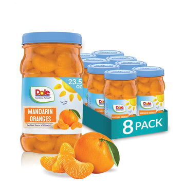 Dole Mandarin Oranges In 100% Fruit Juice - Dole Resealable Fruit Jars - Rich Source Of Vitamin C - 23.5 Oz - 8 Pack