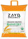 Zayd Organics Brown Basmati Rice 5lbs, Indian Traditional Extra Long Basmati Rice, Vegan, Fresh