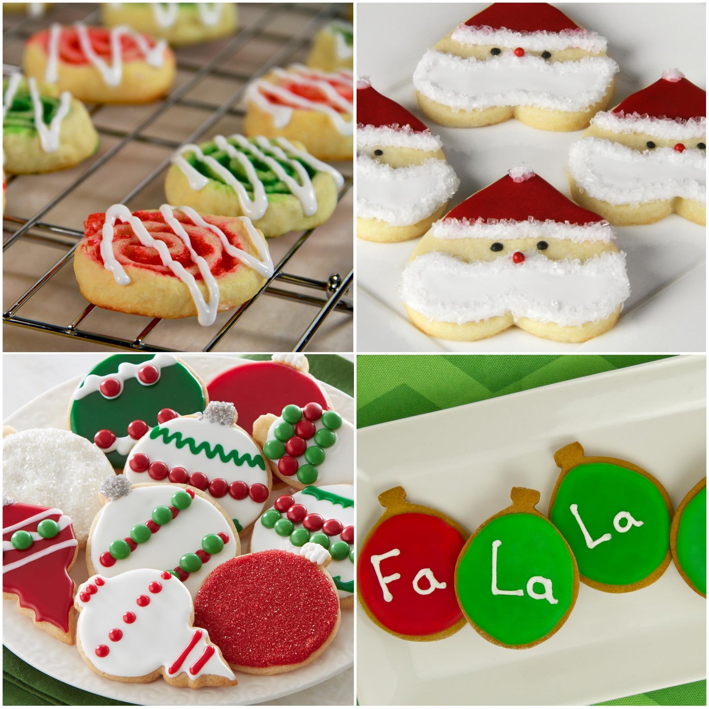 Cake Mate Christmas Decorating Kit - Red & Green Sugar, Cookie Icing Pouches, Jingle Mix Non Pareil - Holiday Baking Essentials