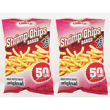Shrimp Chips, Original,Baked Wheat Puffed Snacks, 4 oz,2Pack