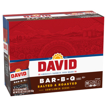 David Roasted And Salted Sunfower Seeds, Bar-B-Q Flavor, 1.625Oz. (Pack Of 12)