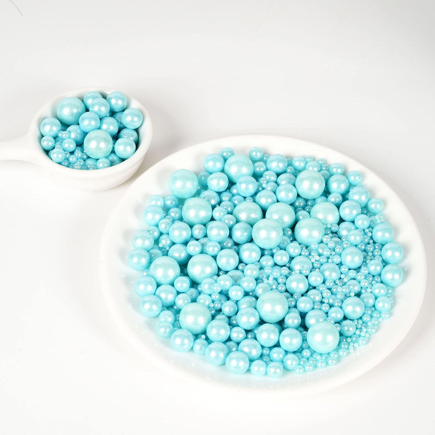 Kasvan Blue Pearl Sugar Sprinkles - Edible Candy Pearls 130G/4.58 Oz, Mix Size, Baking Cake Decorations, Ice Cream Toppings And
