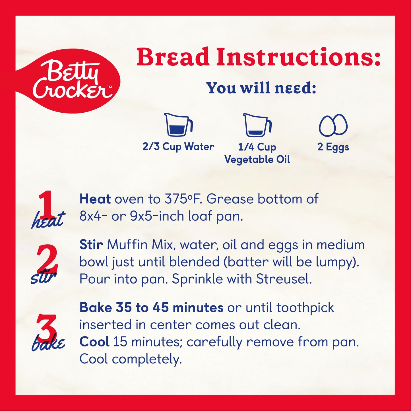 Betty Crocker Cinnamon Streusel Muffin And Quick Bread Mix, 13.9 Oz. (Pack Of 12)