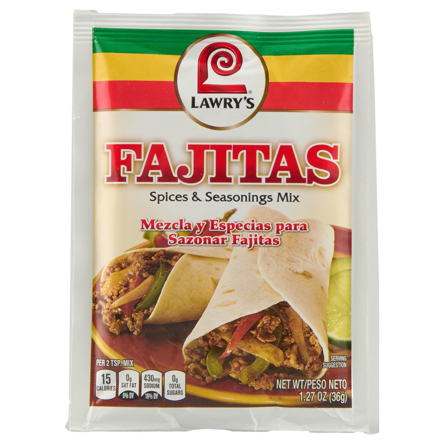 Lawry's, Fajitas Spices & Seasonings Mix, 1.27 Oz