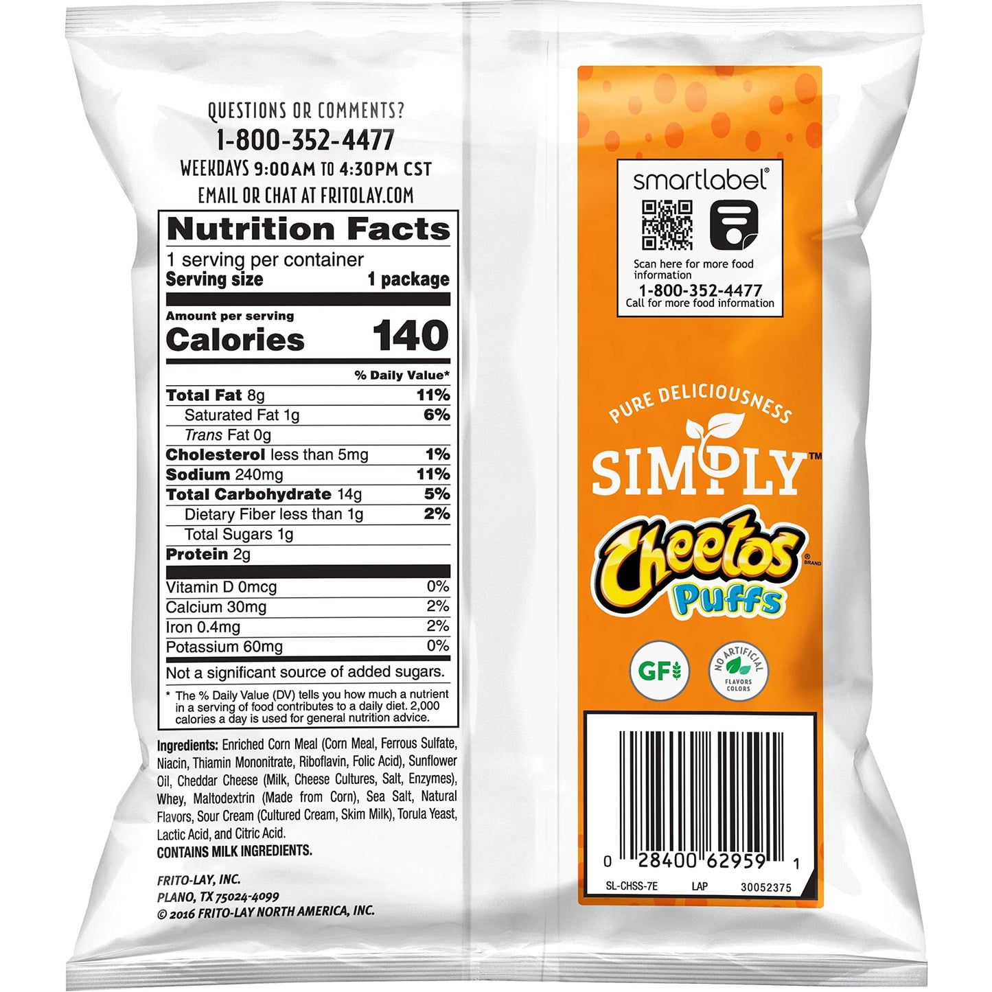 Simply, Cheetos White Cheddar Puffs & Crunchy Variety Pack, 0.875 Ounce (Pack Of 36)