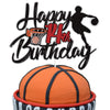 LINGBOOM Basketball Cake Topper for 14th Birthday, Sport Theme Decoration, Model C-14th Basketball-Black, Perfect for Boys Kids
