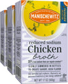 Manischewitz Reduced Sodium Chicken Broth 17Oz (3 Pack), Flavorful, Kettle Cooked, Slowly Simmered, Kosher For Passover