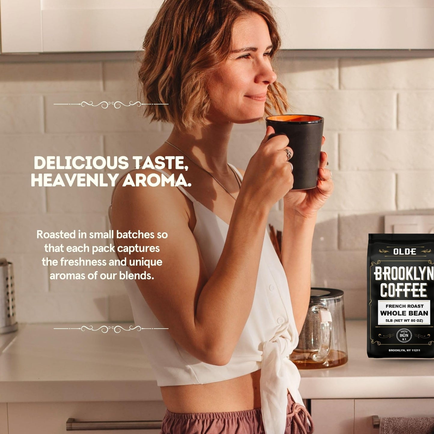 Brooklyn Coffee Whole Bean, French Dark Roast (2Lb) Silky Smooth, Bold, Balanced - Fresh Bulk Coffee Beans Roasted Weekly In Nyc