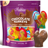 Madelaine Milk Chocolate Turkey Candy - 1 oz Foil-Wrapped Thanksgiving Chocolates - Fun Fall Holiday & D?cor - 4 Pack Individually Wrapped Turkeys
