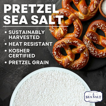 Pretzel Coarse Sea Salt for Soft Pretzels, Heat Resistant Bagel and Soft Pretzel Salt, All Natural for Baking, 30 oz Bag