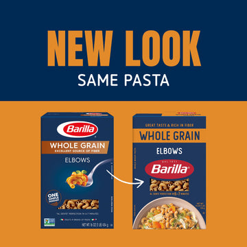 Barilla Whole Grain Elbows Pasta, 16 Oz. Box (Pack Of 12) - Non-Gmo Pasta Made With 100% Whole Grain Durum Wheat - Great Source Of Fiber