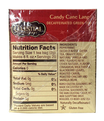 Celestial Seasonings Tea Decaf Candy Cane Lane (Pack Of 3)