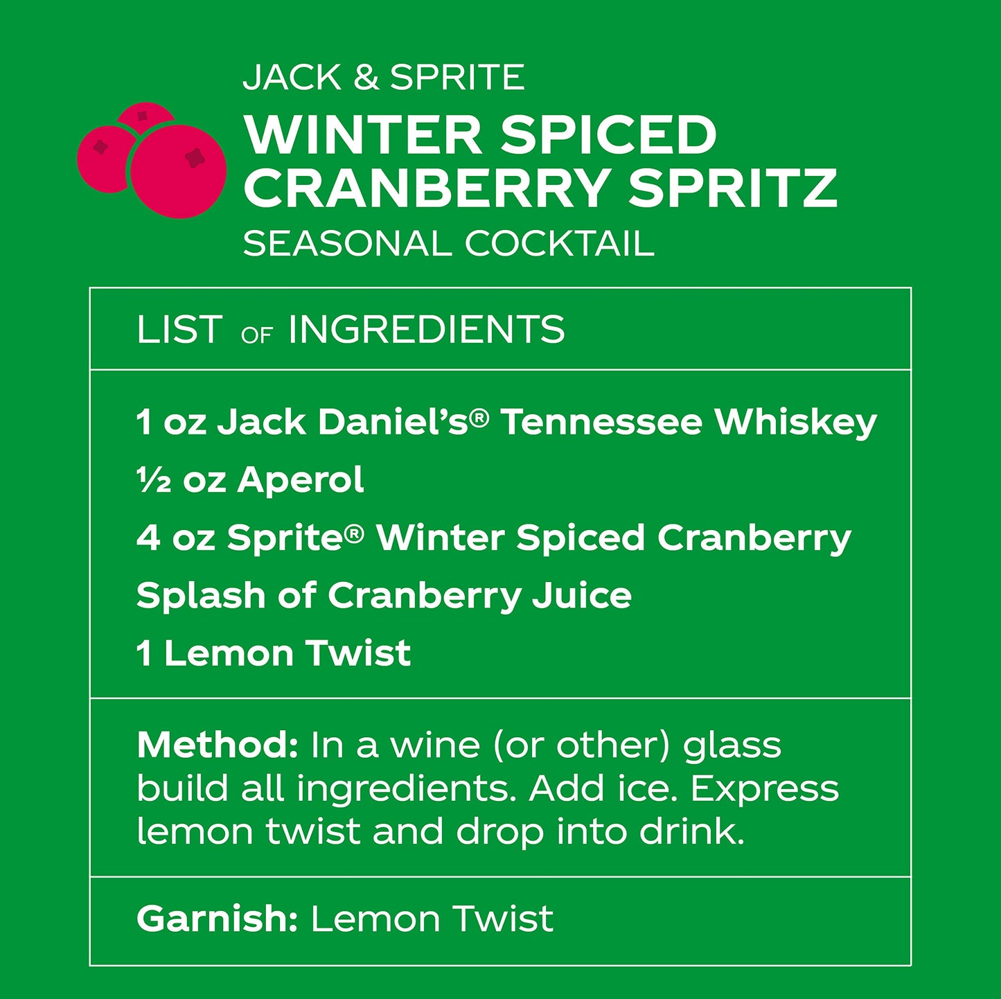 Sprite Winter Spiced Cranberry Lemon-Lime and Cranberry Flavored Soda Pop Soft Drink 12 fl oz 12 Pack