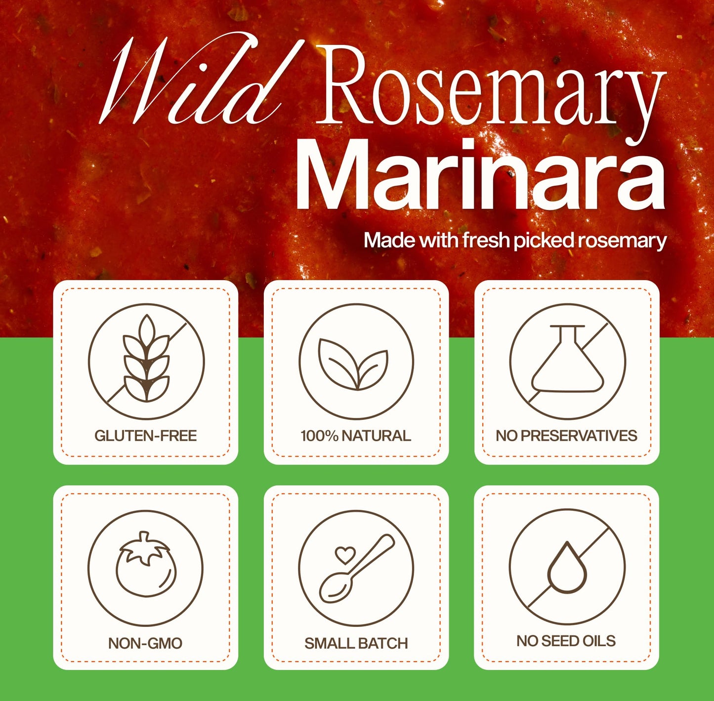 Sauz Wild Rosemary Marinara (2 Jars) - Gluten-Free, Non-GMO, and 100% Delicious - Crafted in Small Batches for Michelin-Star Del