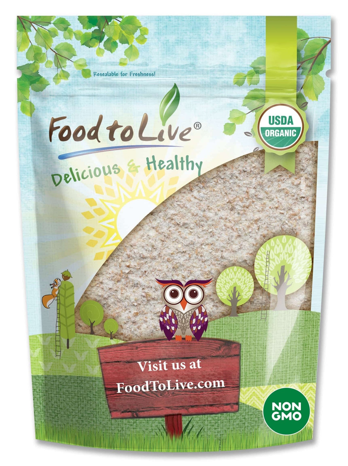 Food to Live Organic Whole Wheat Bread Flour, 4 Pounds Whole Grain, Stone Ground, Unbleached, Non-GMO, Kosher, Unbromated, Raw,