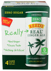 Reeds Ginger Brew Zero Sugar Ginger Ale Soda 4 Pack, 12 Fz
