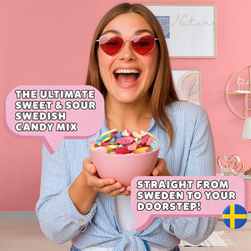 BUBS Swedish Candy Mix 1.5 Pound Bag With 14 Flavor Variety, Sweet and Sour Foam and Gummy Candy - BUBS, Ahlgrens Bilar, S-Mrke,
