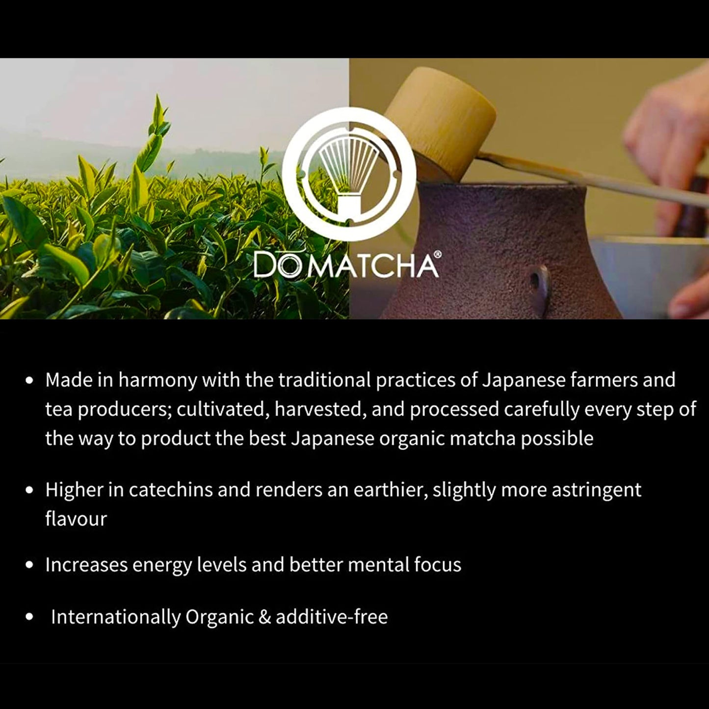 Domatcha, Organic Summer Harvest Matcha Powder, Authentic Japanese Green Tea, Latte Grade, 2.82 Oz