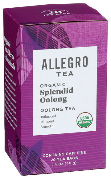 Allegro Tea Organic Oolong Tea Bags, 20 Count, Pack of 1