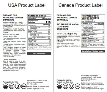 Food To Live Organic Old Fashioned Cornmeal Coarse, 6 Pounds - Non-Gmo, Whole Grain, Vegan, Kosher, Bulk Yellow Milled Maize, Gr