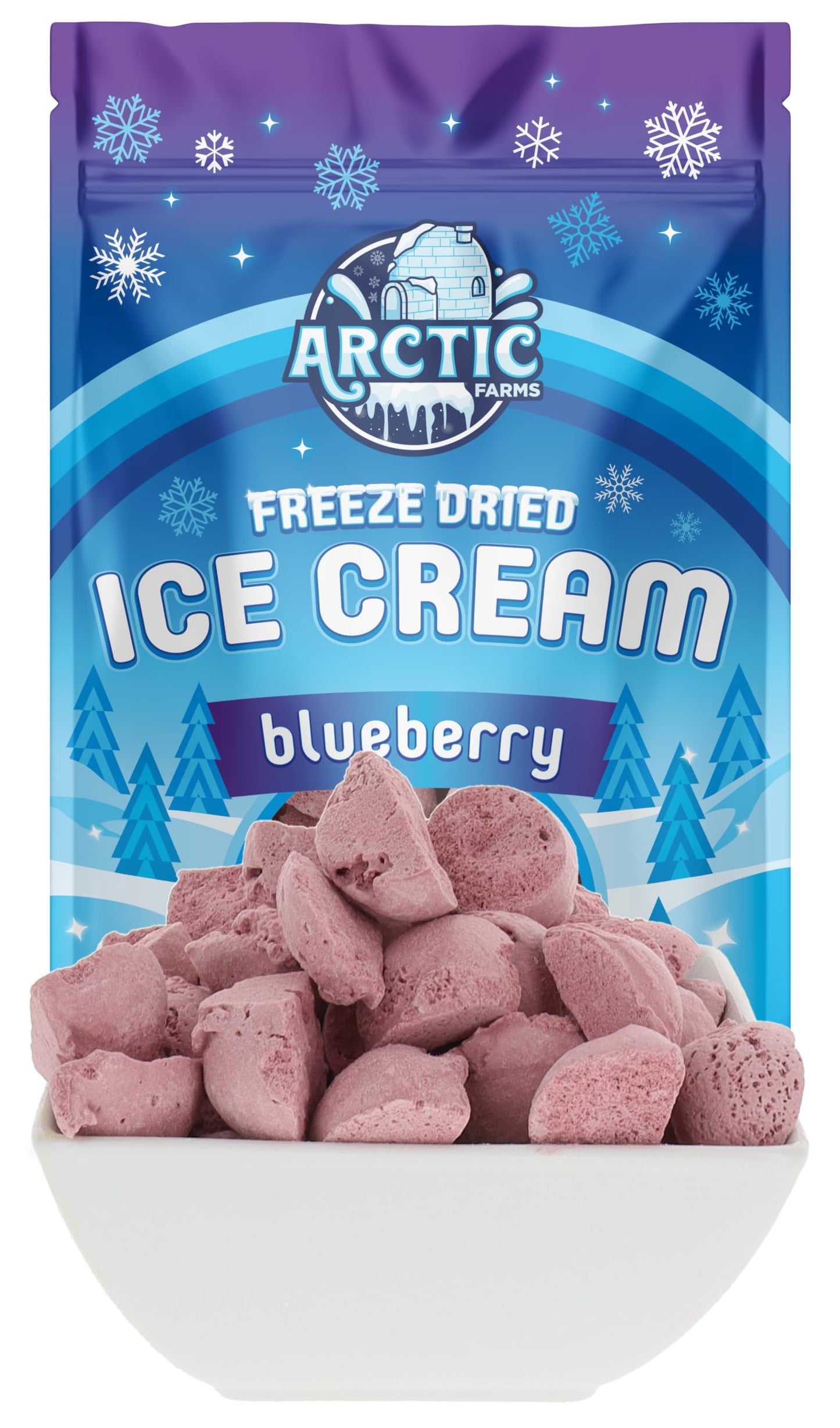 Arctic Farms Freeze Dried Ice Cream Bits Bagged And Boxed - Does Not Melt (Blueberry, 2.5Oz)