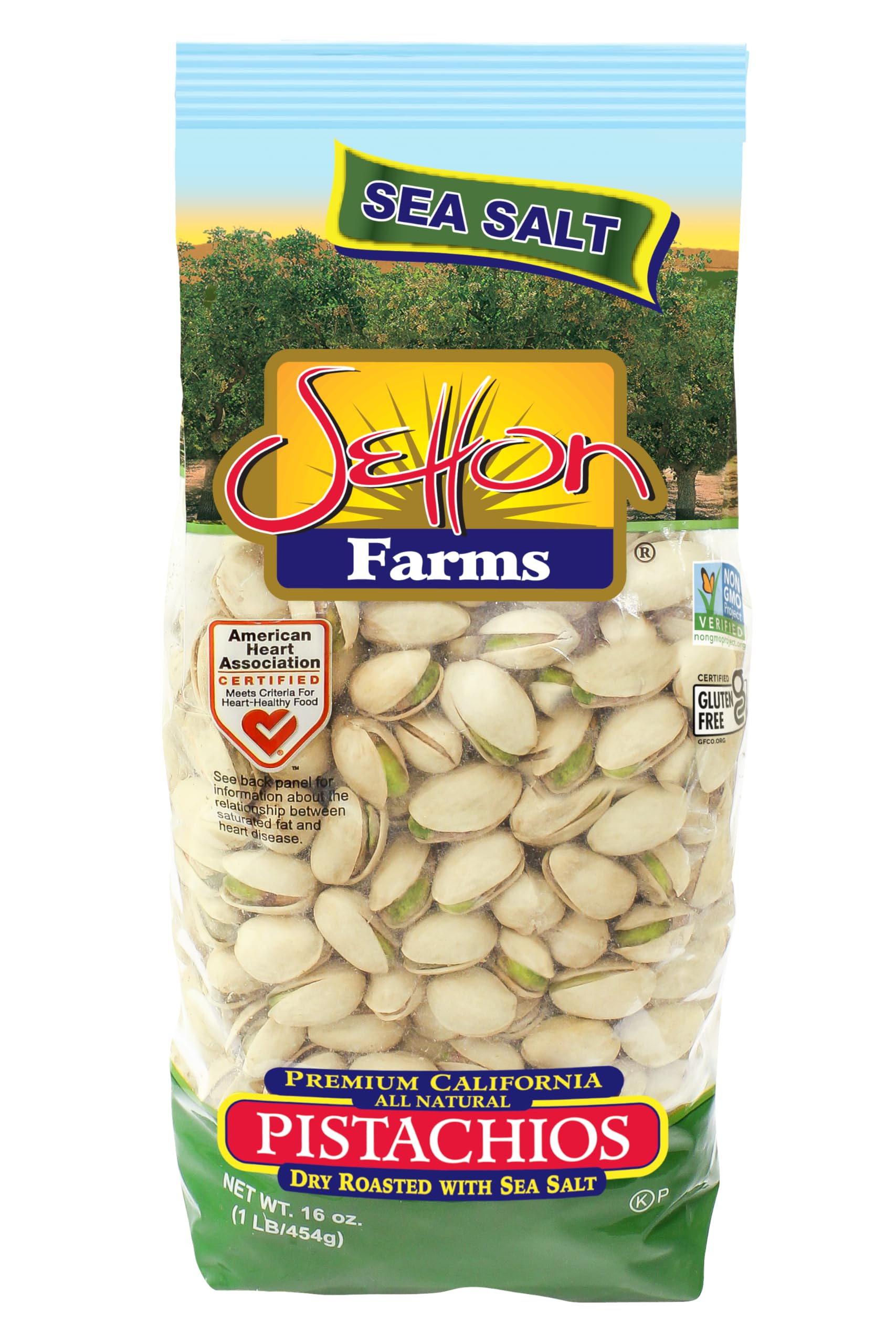 Setton Farms Dry Roasted And Salted Pistachios, Premium California In Shell Pistachios, 1 Pound Bag (16 Ounce), Certified Non-Gmo, Gluten Free, Vegan And Kosher