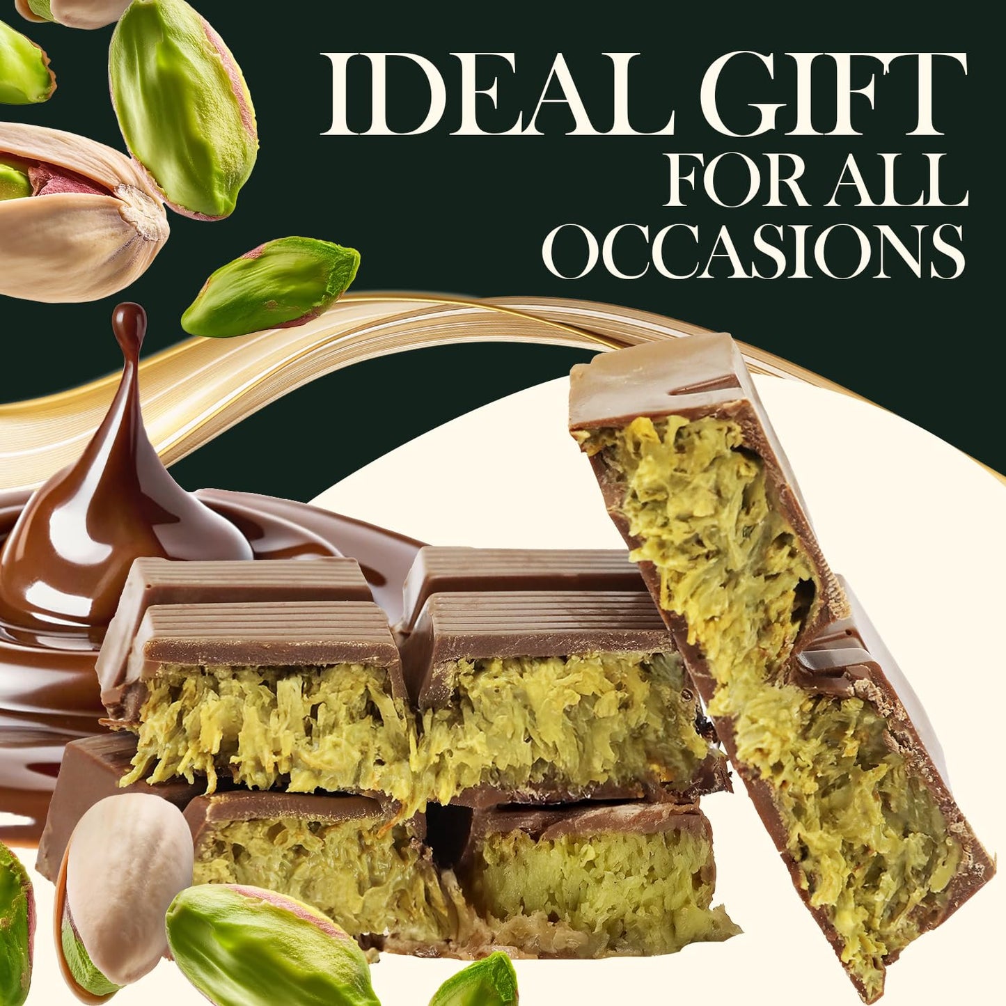 Dubai Chocolate Bar, Pistachio Chocolate Knafeh Bar (7 Oz, Pistachio)