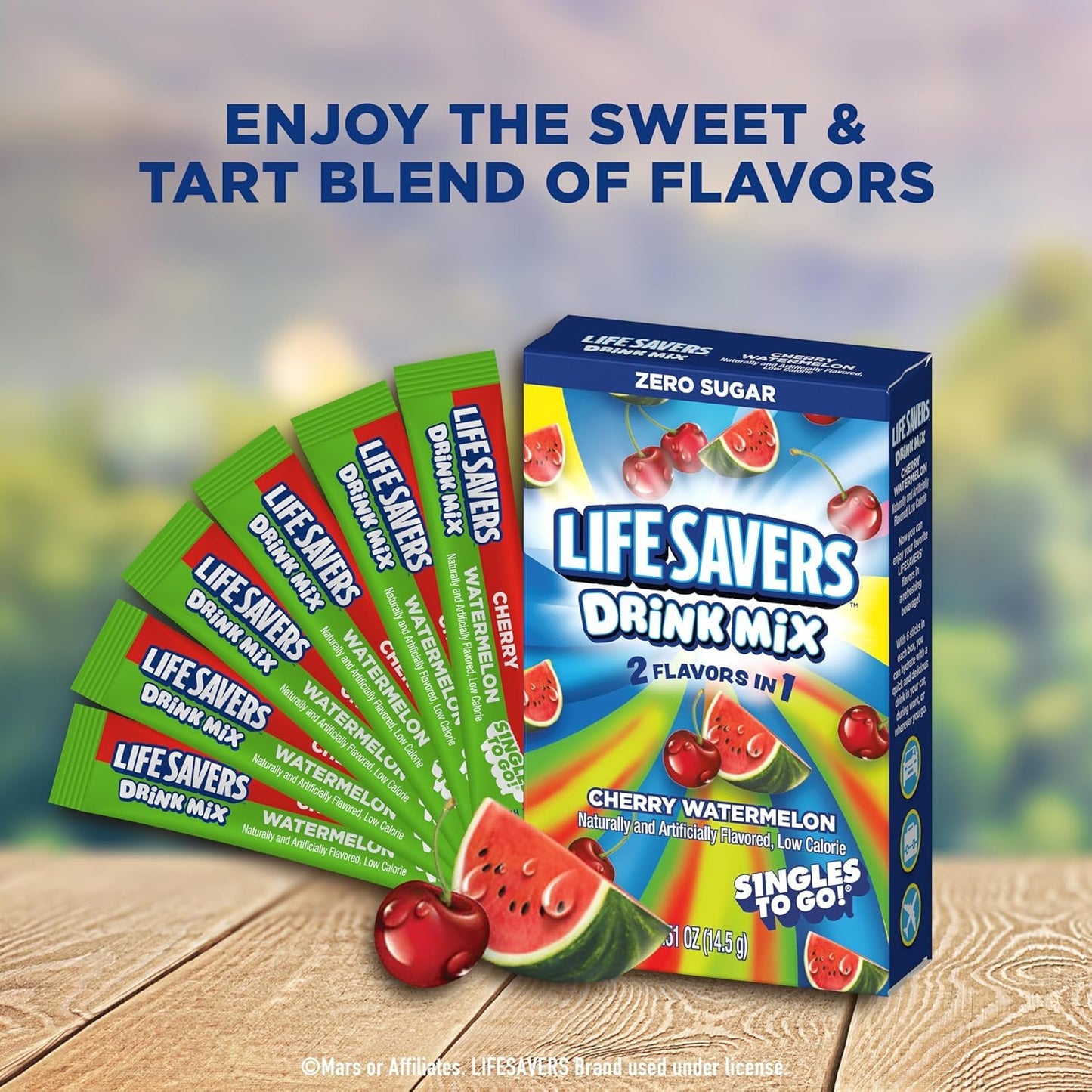 SINGLES TO GO! Cherry Watermelon Drink Mix - Powdered Drink Mix - Pack of 3 (18 Total Servings) - 0.63 Ounce Each
