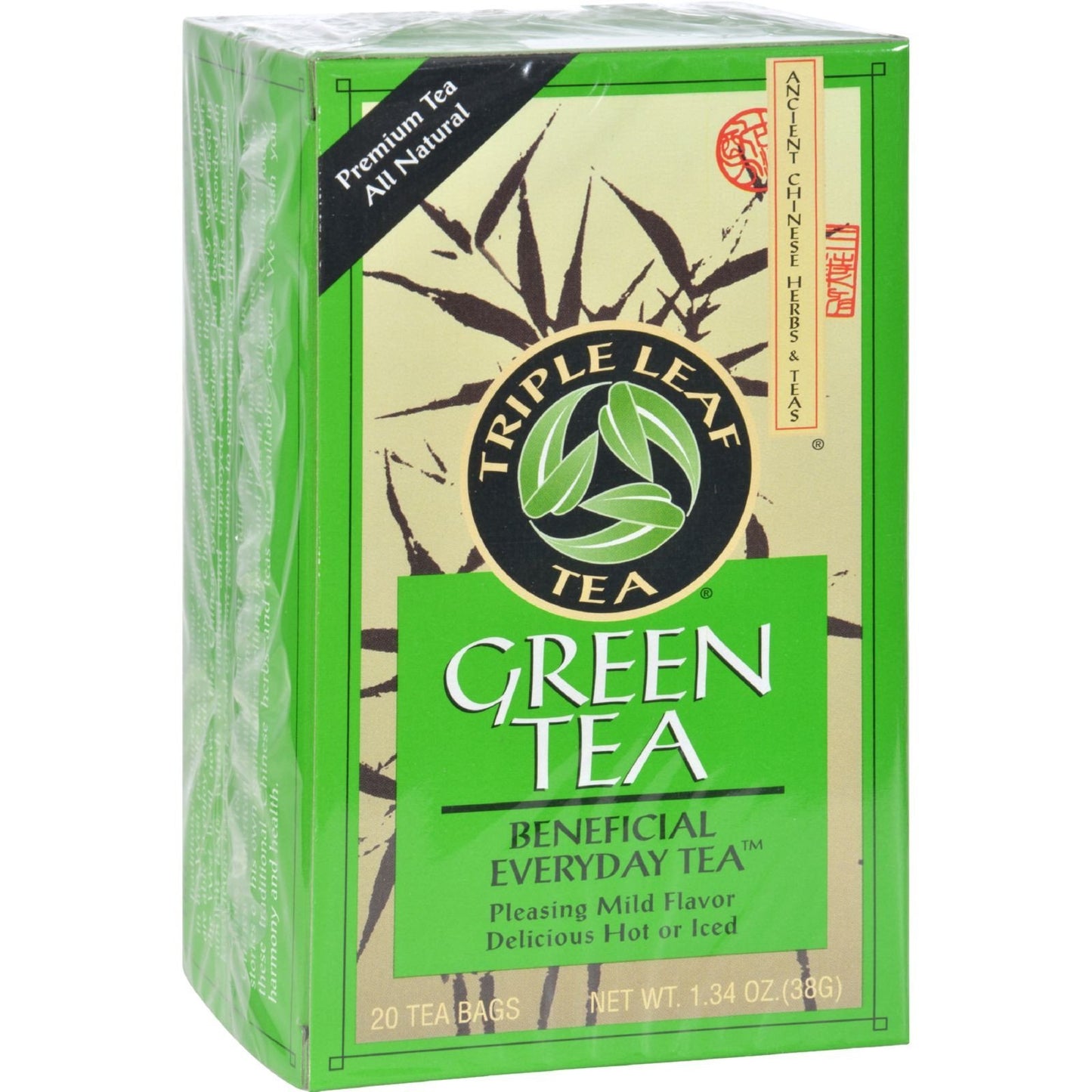 Tripleleaf Green Top-Grade Tea Bags 20 Count