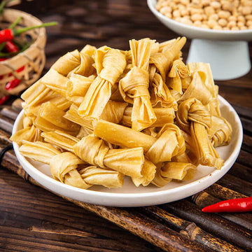 JTEDZI Dried Tofu Skin Knots, 1.1lb (500g) Bean Curd Knots, Natural Soy Tofu Knots