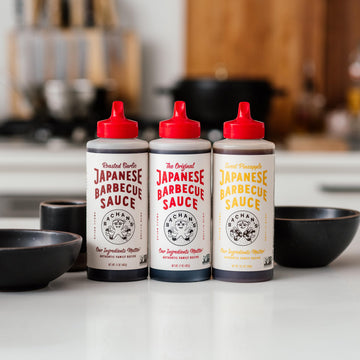 Bachan'S Japanese Barbecue Sauce 4 Pack - 1 Og, 1 Sweet Pineapple, 1 Garlic, 1 Yuzu Mini - Bbq Sauce For Wings, Chicken, Beef, P
