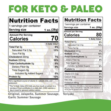 Paleovalley 100% Grass Fed Beef Sticks - Delicious Gluten Free Beef Snack - High Protein Keto Friendly, 50 Count Variety Pack